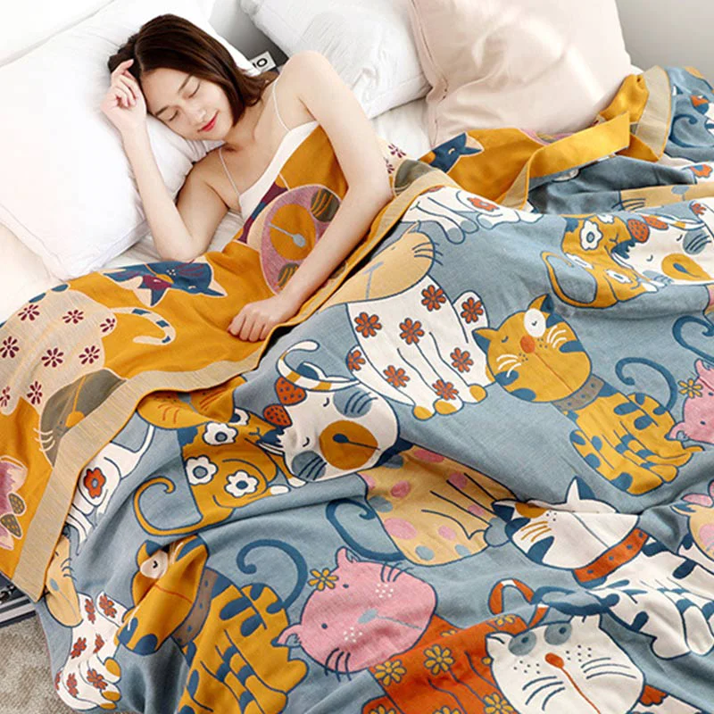 High-Grade Ownkoti Cute Animal Cartoon Reversible Cotton Quilt High-Quality