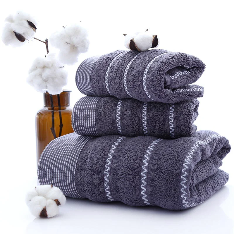 Proven Ownkoti Striped Bath Towel Bathroom Towel Set Comfortable
