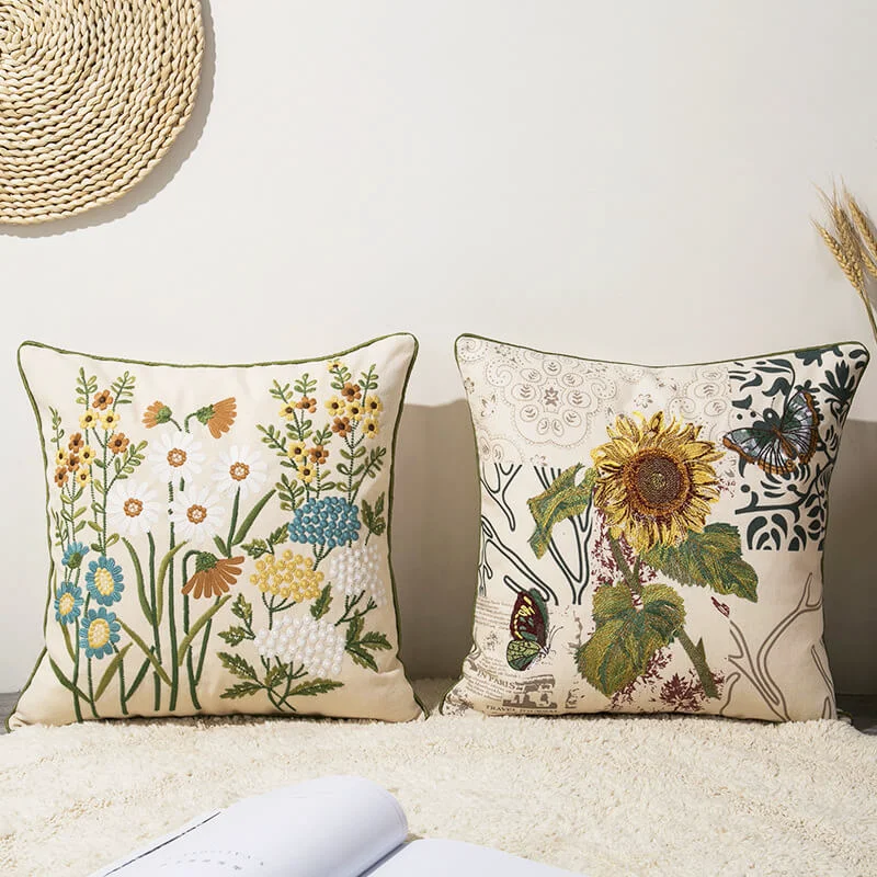 Smooth Ownkoti Vintage Flower Pillow Case Pillow Sham Crafted