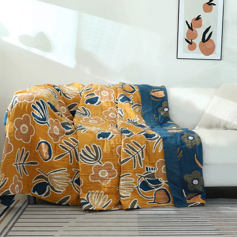 Premium Ownkoti Yellow Flower Sofa Blanket Sofa Cover Powerful