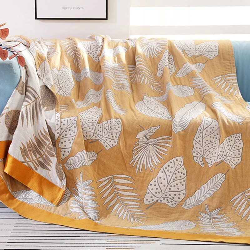 First-Class Ownkoti Pattern Cotton Gauze Soft Reversible Blanket Long-Lasting