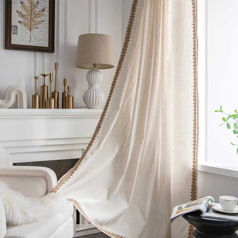 Soft Ownkoti Bohemian Beige Semi-Blackout Curtain Sustainable