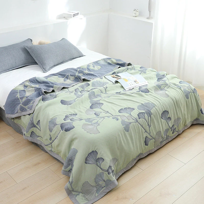 Innovative Cotton Gauze Fabric Gauze Quilt Ginkgo Leaf Blanket Unique