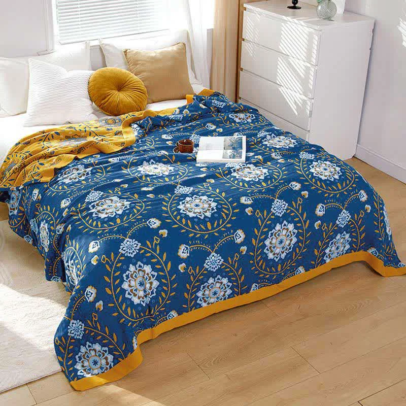 Smart Ownkoti White Color Flower Cotton Double-Side Quilt Convenient