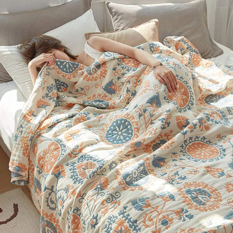 Unique Ownkoti Reversible Cotton Quilt Colorful Flower Print Verified