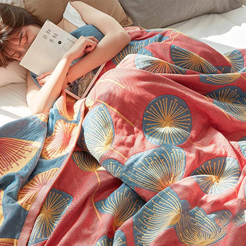 Innovative Ownkoti Dandelion Print Cotton Reversible Quilt Effective