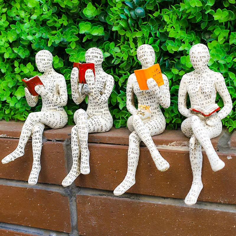 Enhanced Ownkoti Reading Woman Thinker Statue Bookshelf Decoration Excellent