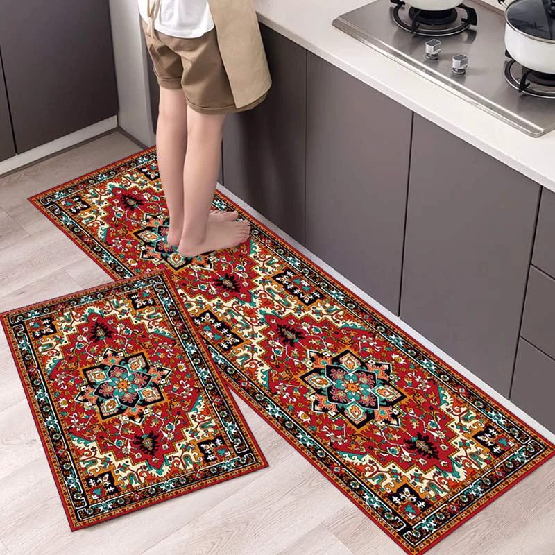 Efficient Ownkoti Retro Pattern Kitchen Rugs Set Luxury