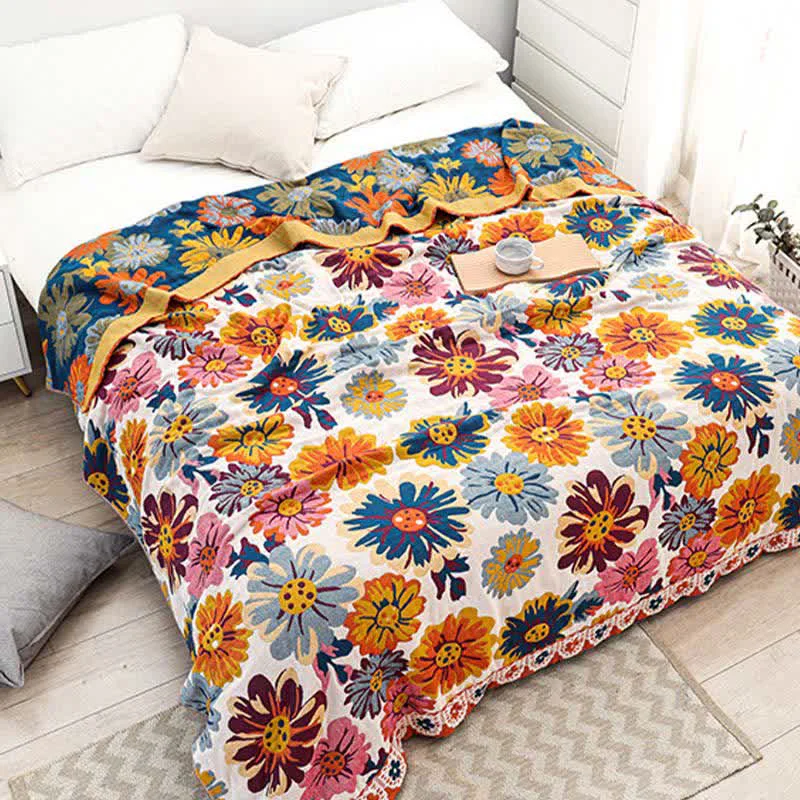 Powerful Ownkoti Bright Colorful Flower Cotton Reversible Quilt Unique