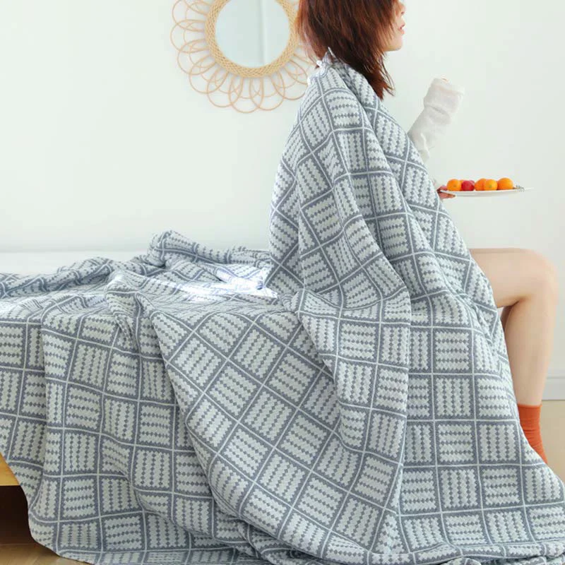 Enhanced Ownkoti Plaid Pure Cotton Three Layers Quilt Optimized