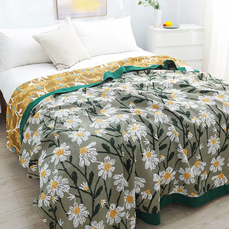 Casual Ownkoti Daisy Print Cotton Soft Reversible Quilt High-Quality