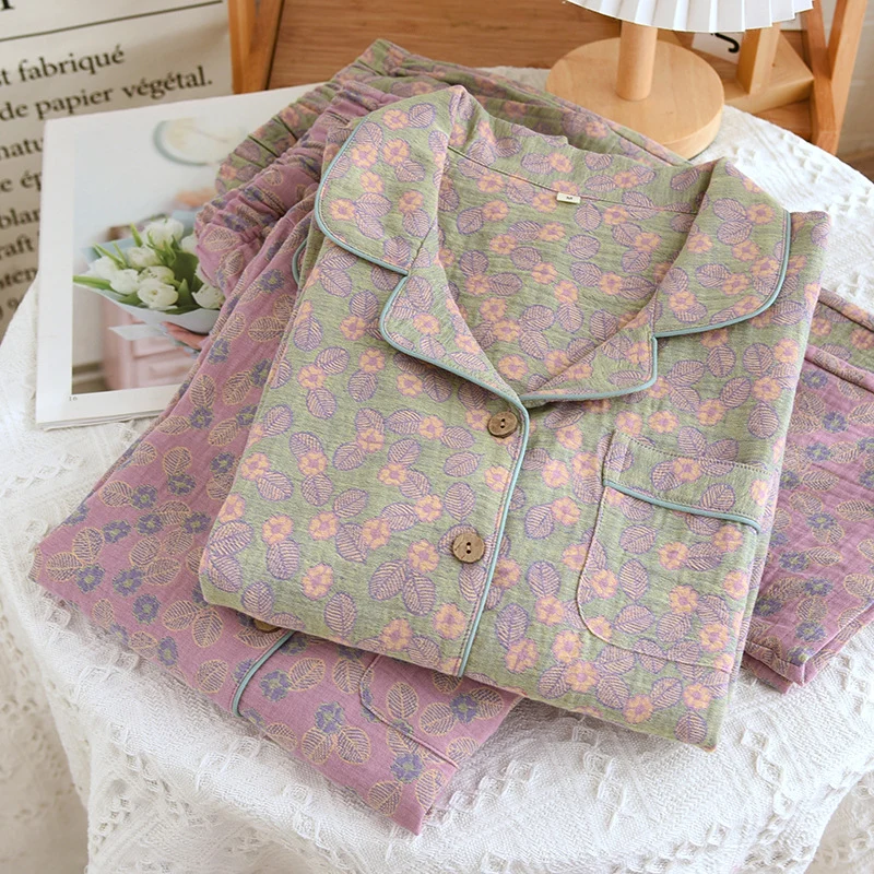 Easy-to-Use Ownkoti Pure Cotton Jacquard Leaf Pajama Set Responsible
