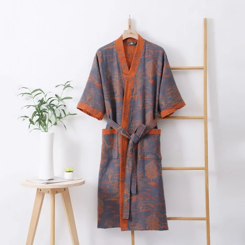 Original Ownkoti Cotton Gauze Natural Style Lightweight Robe Responsible