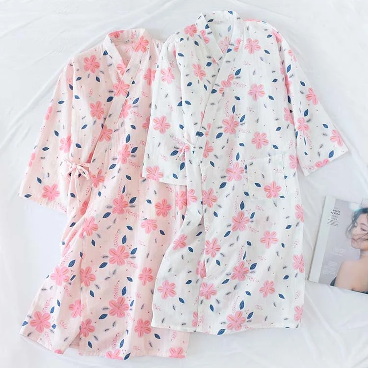 Environmentally Friendly Ownkoti Floral Double Layer Cotton Gauze Nightdress Premium Material