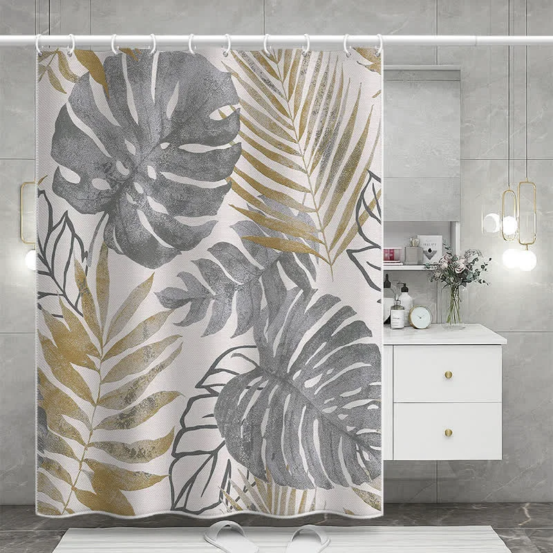 Authentic Ownkoti Pastoral Monstera Deliciosa Anti-mildew Shower Curtain Safe