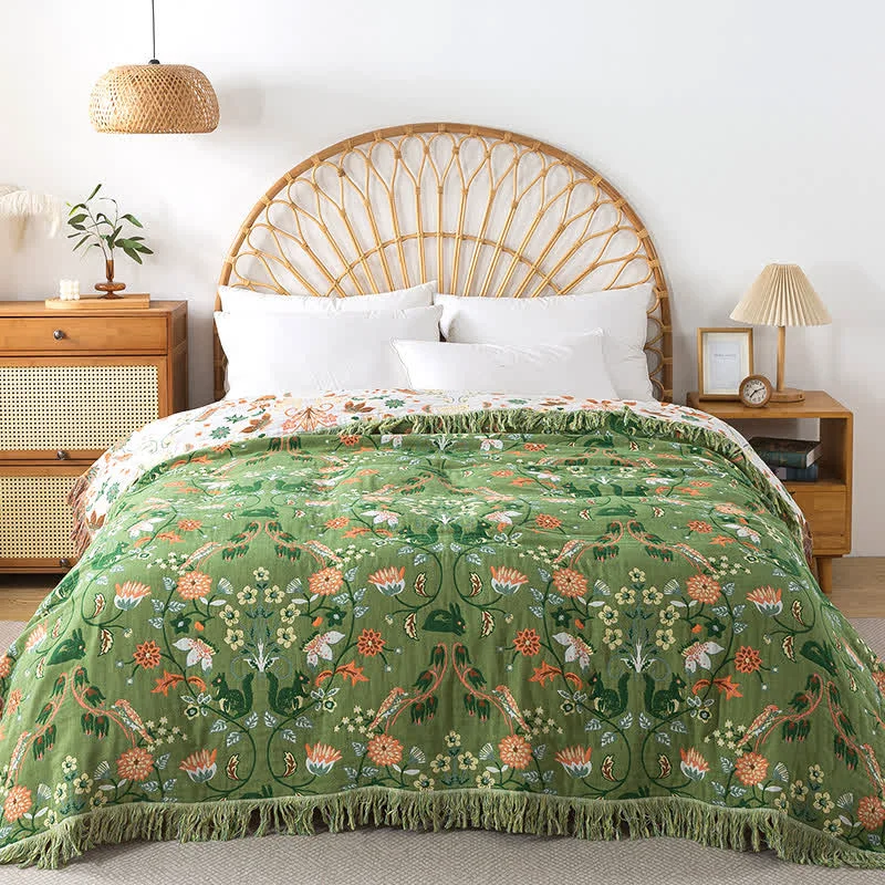 Excellent Ownkoti Cotton Gauze Breathable Rural Reversible Quilt Expertly Made