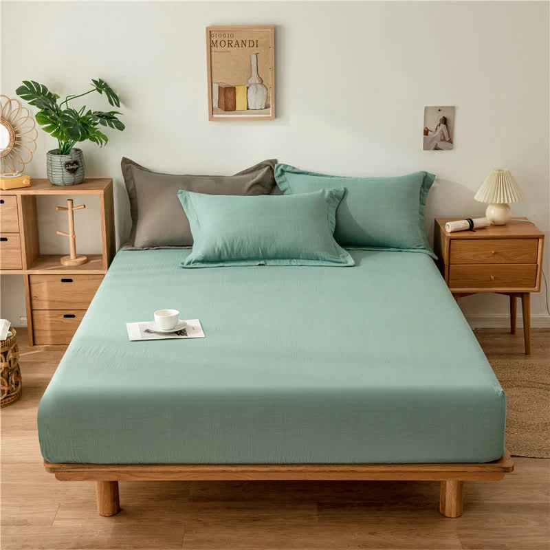 Organic Ownkoti Solid Color Cotton Gauze Fitted Sheet Elegant