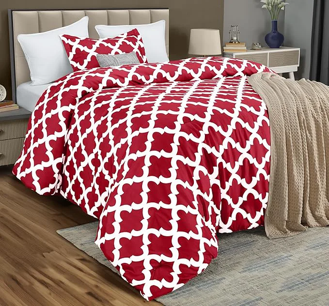 Outstanding Twin Comforter Set 2 Piece Red by Utopia Bedding Printed Comforters Twin Size Bedding Comforters Sets Down Soft Bed Set 1 Comforter 64 x 88 inches 1 Pillow Shams 20 x 26 inches Proven