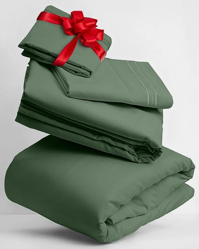Responsible Mellanni Twin Sheets Set - 3 PC Iconic Collection Bedding - Hotel Luxury Extra Soft Cooling Bed Sheets - Wrinkle Fade Stain Resistant Twin Sage Recyclable