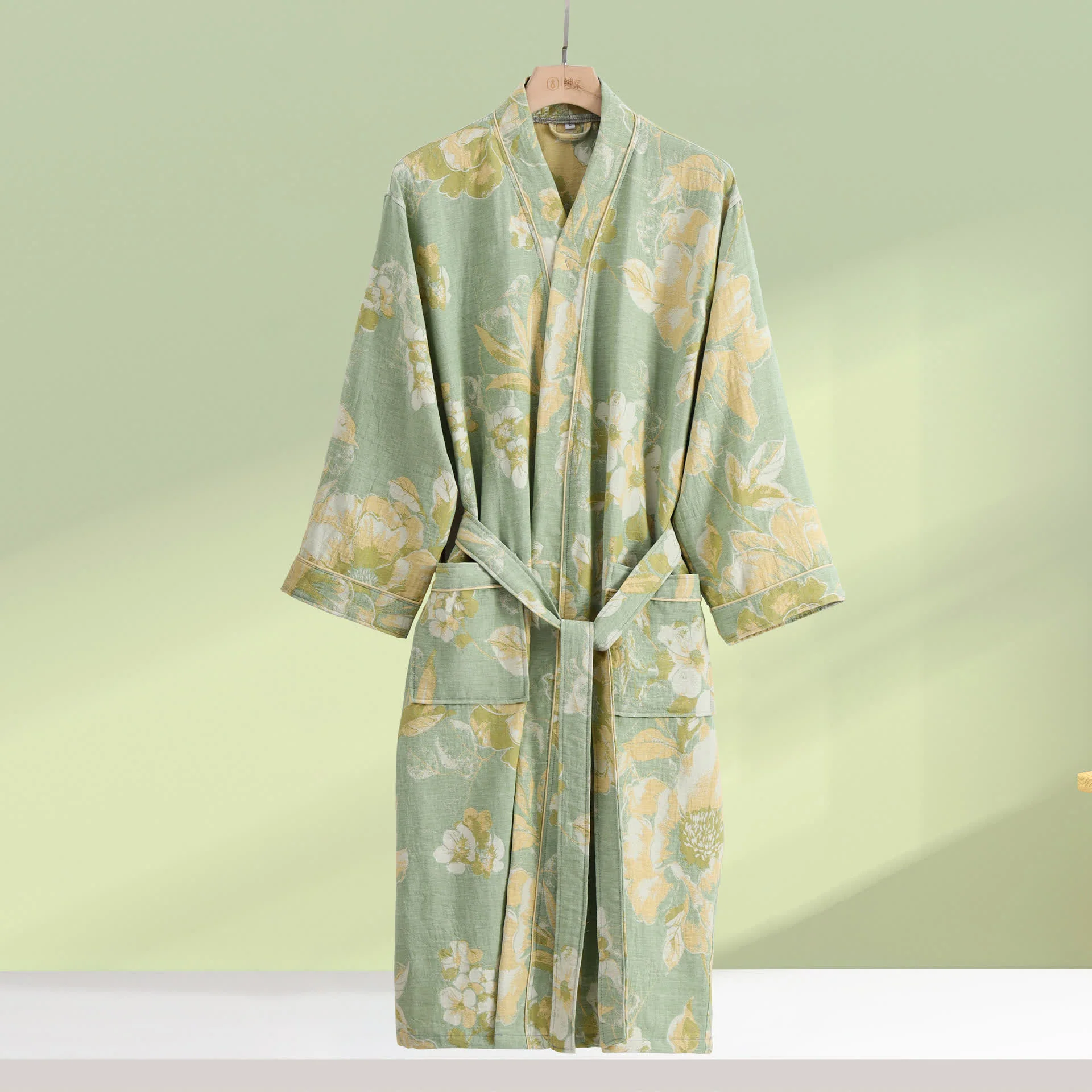 Optimized Ownkoti Pure Cotton Elegant Floral Soft Bathrobe Versatile