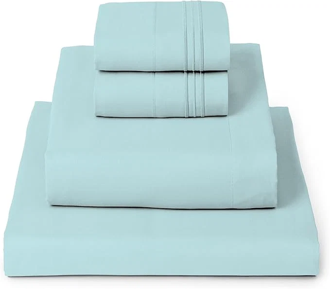 Long-Lasting Mellanni Queen Sheets Set - 4 PC Iconic Collection Bedding - Hotel Luxury Extra Soft Cooling Bed Sheets - Wrinkle Fade Stain Resistant Queen Aqua Superior
