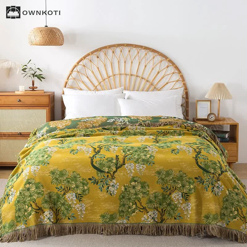 Secure Ownkoti Cotton Gauze Reversible Jungle Print Quilt Specialty