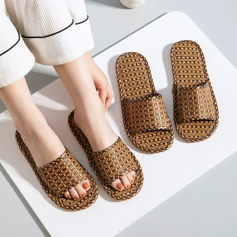 Casual Ownkoti Rattan Breathable Anti-slip Couple House Slippers Sophisticated