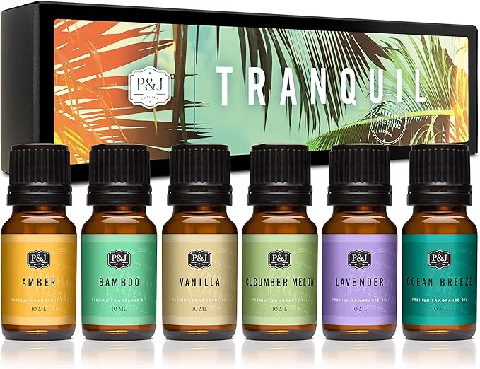 High-Grade P J Trading Fragrance Oil Tranquil Set Vanilla Cucumber Melon and Ocean Superior