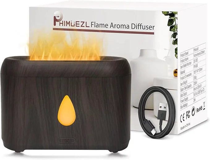 Fine Crafted Flame Diffuser for Essential Oils 200ml Ultrasonic Aroma Diffusers Green