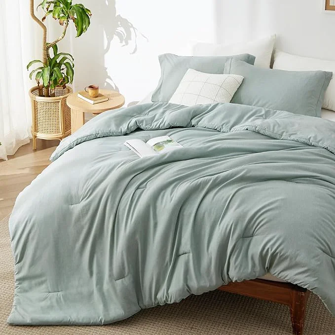 Top-Quality Bedsure Queen Comforter Set - Sage Green Comforter Queen Size Soft Bedding for All Seasons Cationic Dyed Bedding Set 3 Pieces 1 Comforter 90 quot x90 quot and 2 Pillow Shams 20 quot x26 quot 2 quot Smart
