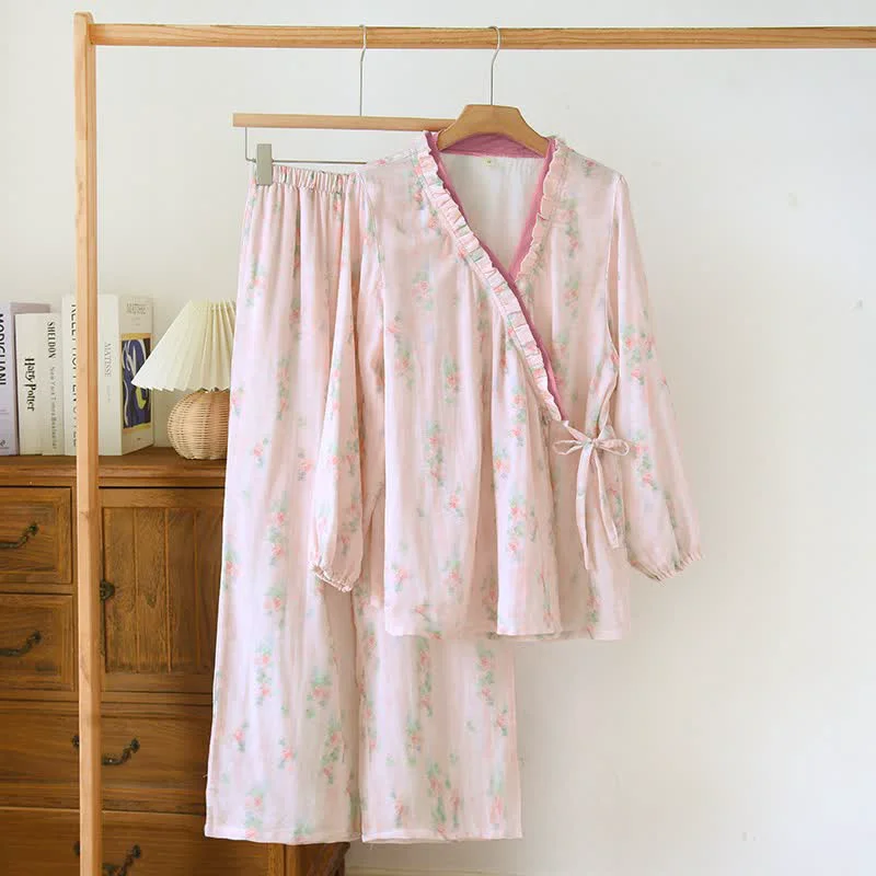 Clean Ownkoti Bamboo Fiber Pink Floral Pajama Set Traditional