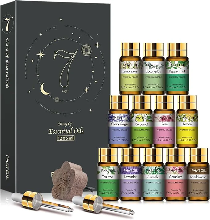 Premium Material PHATOIL Essential Oil Set 12x5ml Essential Oils Gift Set High-End