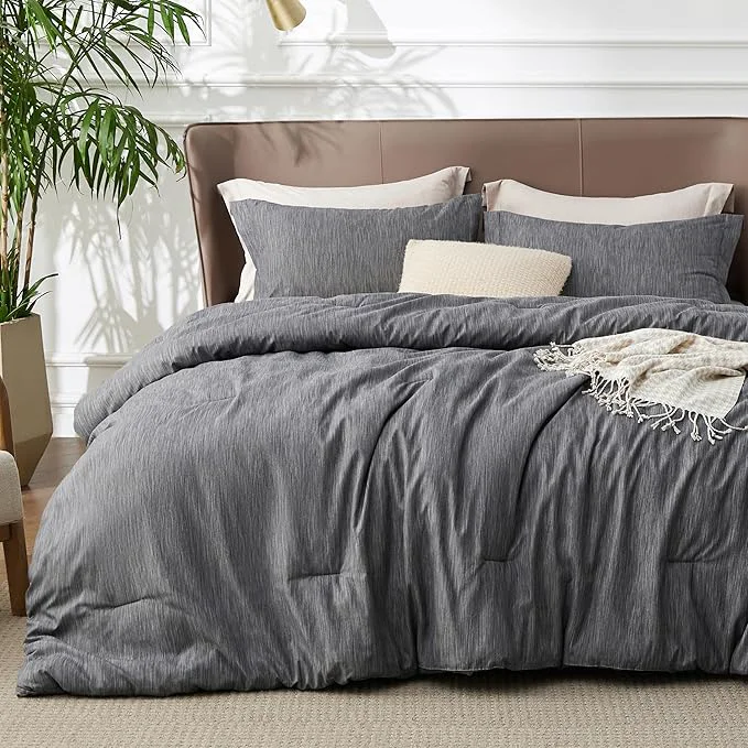 Powerful Bedsure Twin Twin XL Comforter Set - Charcoal Grey Soft Bedding for All Seasons Cationic Dyed Bed Set 2 Pieces 1 Twin Size Comforter 68 quot x88 quot and 1 Pillow Sham 20 quot x26 quot 2 quot High-Grade