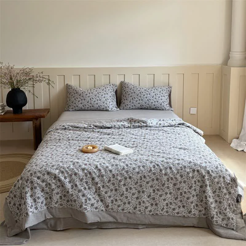 Exclusive Ownkoti Rustic Floral Cotton Yarn-dyed Jacquard Summer Quilt Proven
