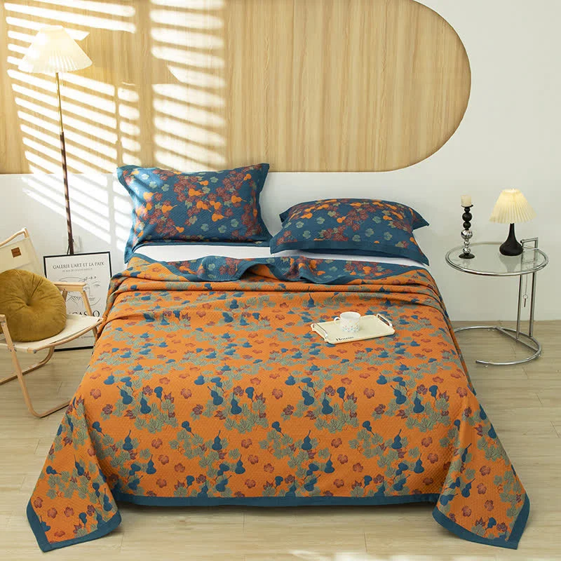 Selected Ownkoti Gourd Pattern Cotton Yarn-dyed Quilt Optimized