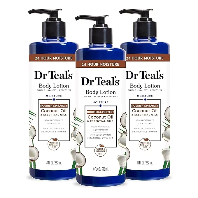 Outstanding Dr Teal's 24 Hour Moisture Body Lotion Coconut Oil Essential Oils 18 fl oz Fine Crafted