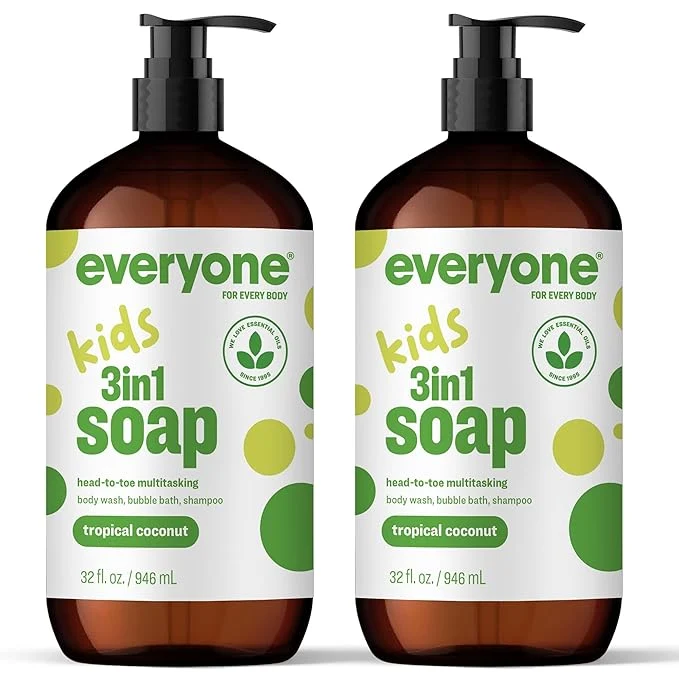 Genuine Everyone 3-in-1 Kids Soap Body Wash Bubble Bath 32 Ounce Tropical Coconut High-Grade