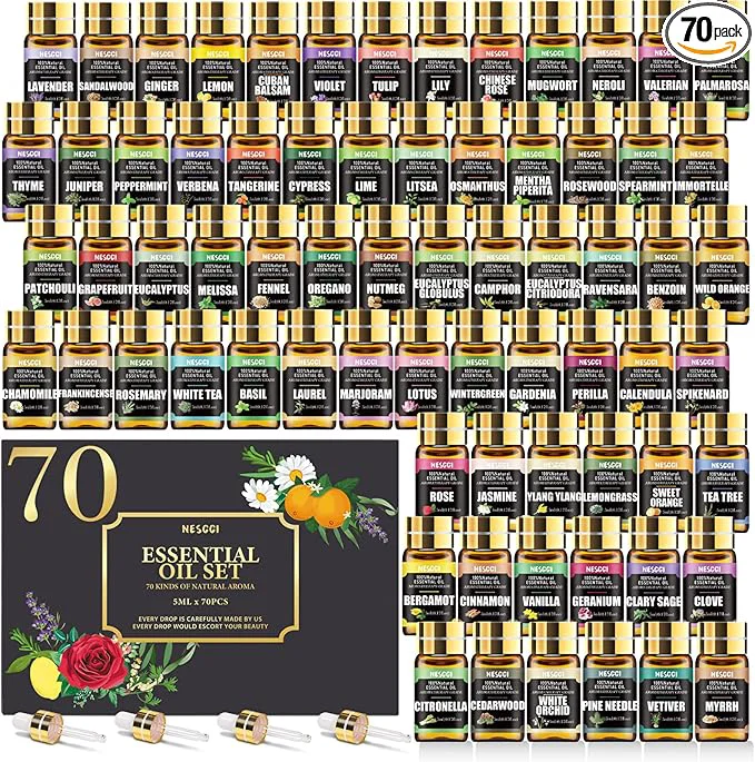 Long-Lasting NESCCI 70 Pcs Essential Oil Set Flexible