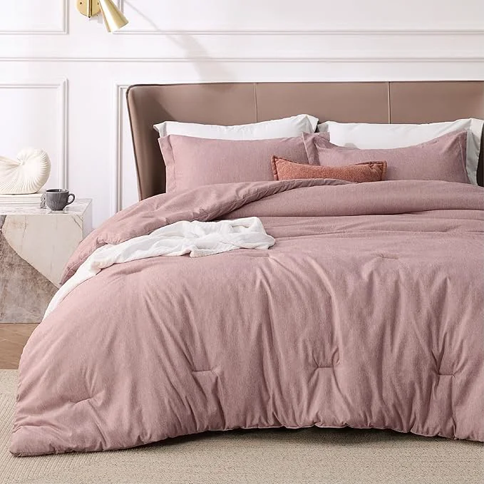 Elite Bedsure King Size Comforter Set - Dusty Rose King Comforter Set Soft Bedding for All Seasons Cationic Dyed Bedding Set 3 Pieces 1 Comforter 104 quot x90 quot and 2 Pillow Shams 20 quot x36 quot 2 quot Reliable