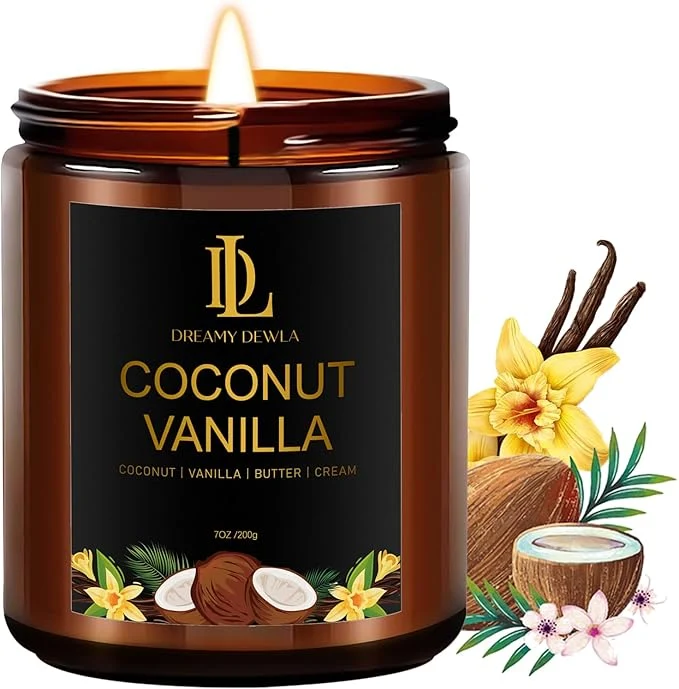 Healthy Coconut Vanilla Candles 7oz Vanilla Coconut Scented Candle Natural Soy Candles Innovative