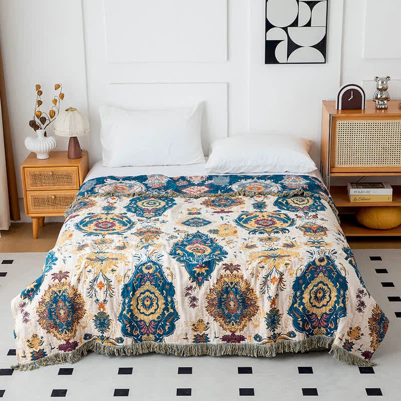Reliable Ownkoti Boho Tribal Print Cotton Gauze Quilt High-Quality
