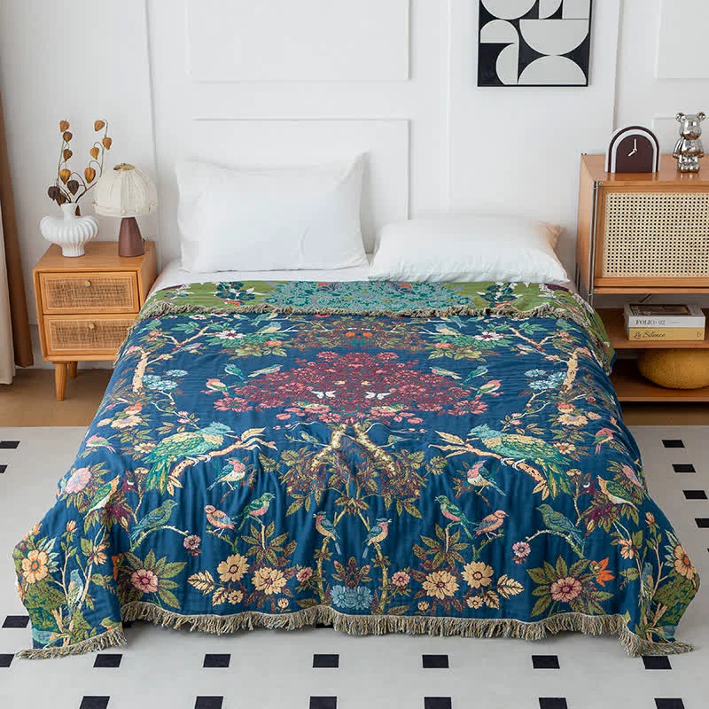 Comfortable Ownkoti Wild Rose Cotton Gauze Reversible Quilt Carefully Designed