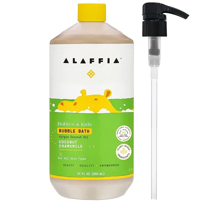 Environmentally Friendly Alaffia Babies Kids Bubble Bath Coconut Chamomile Pump Included – Gentle Smart