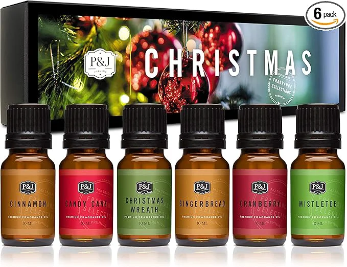 Smooth P J Fragrance Oil Christmas Set Christmas Wreath Candy Cane Gingerbread Contemporary
