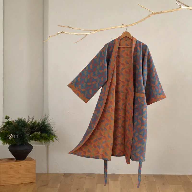 Safe Ownkoti Ginkgo Biloba Cotton Gauze Japanese Robe Top-Quality