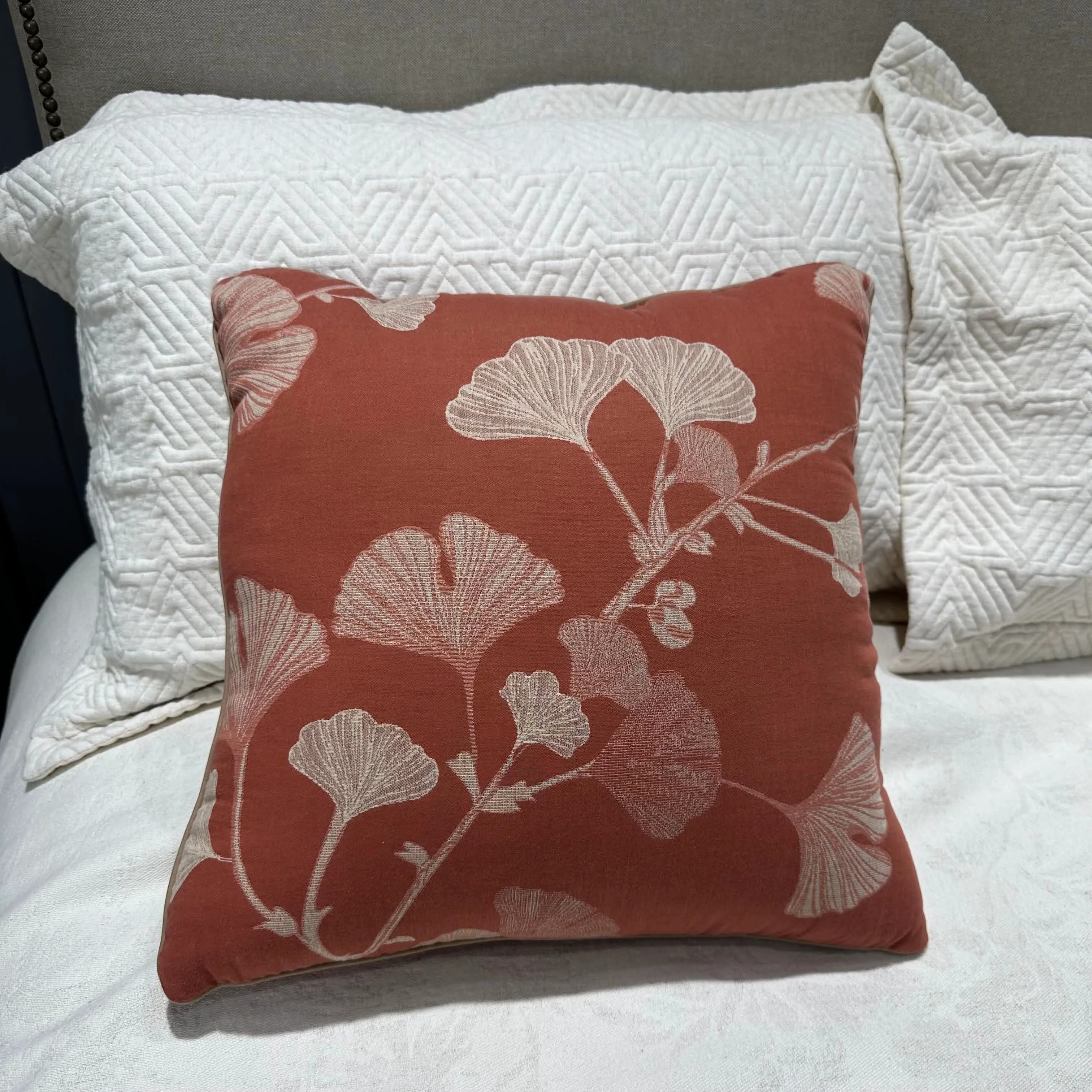 Casual Ownkoti Rustic Ginkgo Leaf Accent Pillow Fine Crafted