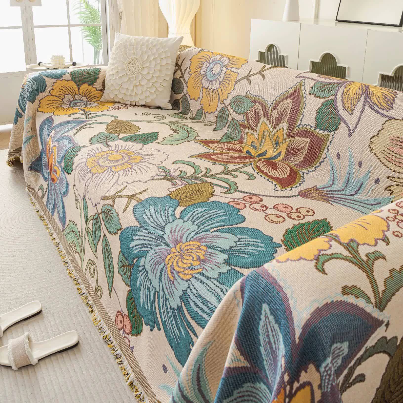 Carefully Designed Ownkoti Chenille Jacquard Floral Sofa Throw Blanket High-Performance