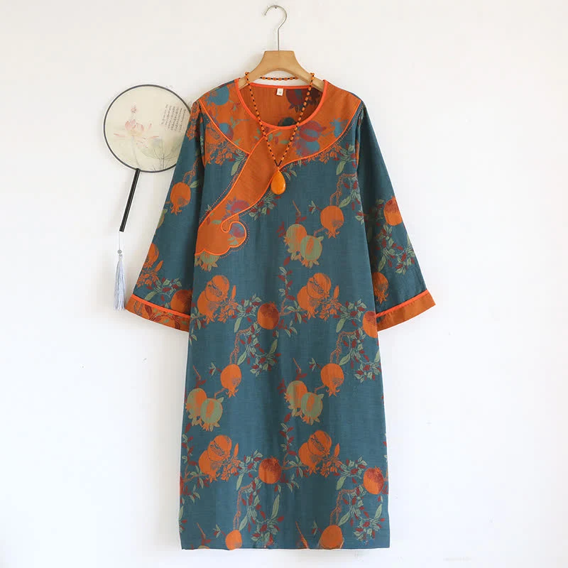 Specialty Ownkoti Pomegranate Pure Cotton Gauze Loose Nightdress Trusted