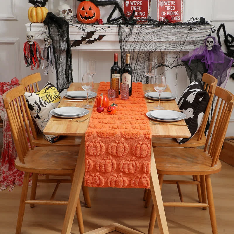 Sophisticated Ownkoti Halloween Pumpkin Quilted 3D Table Runner Specialty
