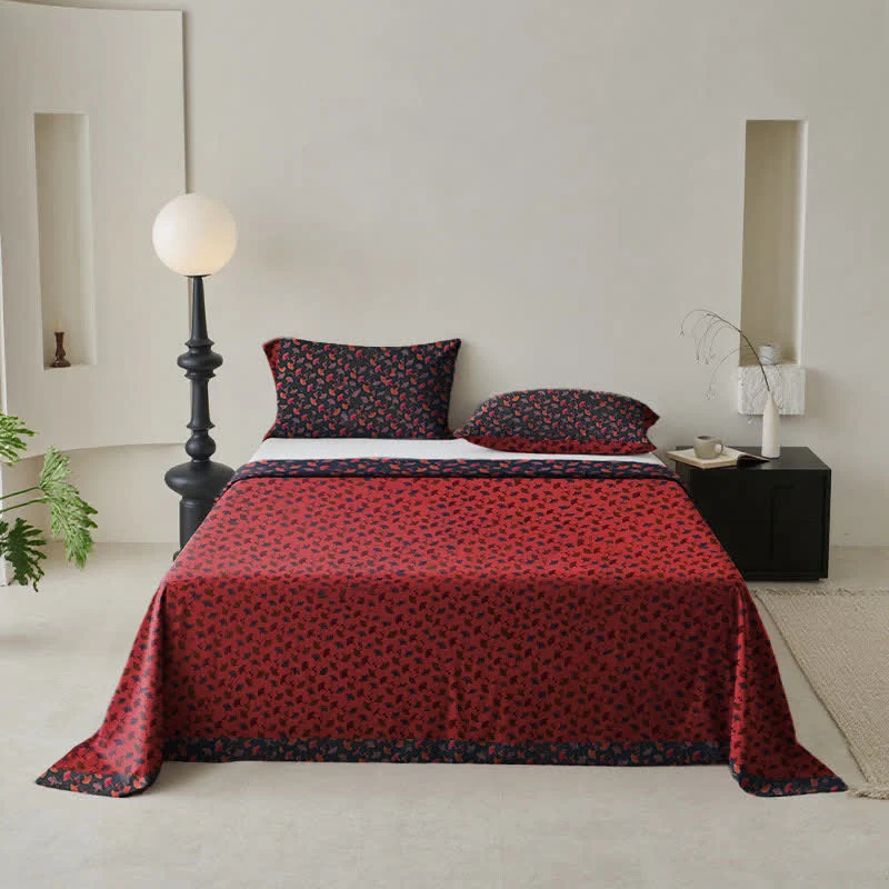 Environmentally Friendly Ownkoti Ginkgo Biloba Natural Cotton Gauze Bedspread Breathable